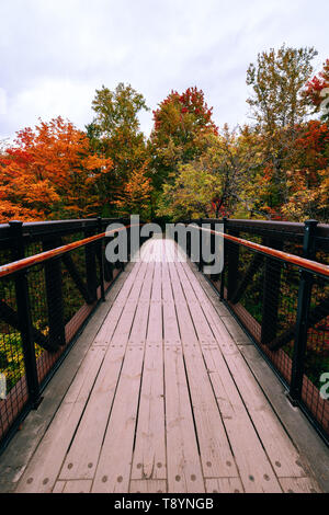 Waling pont, arbres colorés de l'automne à l'arrière-plan Banque D'Images