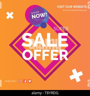 Grosse Vente,bannière publicitaire modèle, vector illustration Illustration de Vecteur