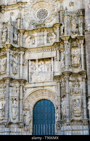 Pontevedra , Espagne - 12 mai 2019 - Détails de la Basilique de Santa Maria Maior, Pontevedra, Espagne. Banque D'Images