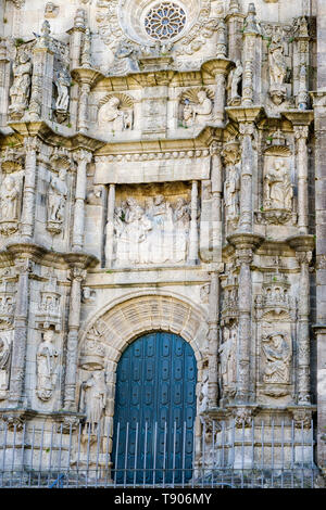 Pontevedra , Espagne - 12 mai 2019 - Détails de la Basilique de Santa Maria Maior, Pontevedra, Espagne. Banque D'Images