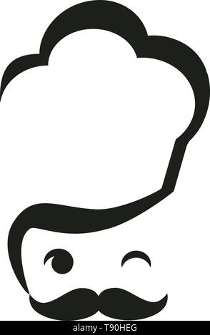 Chef cuisinier avec icône vecteur logo hat. Design moderne et minimaliste. Illustration de Vecteur