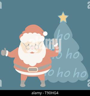 Le Père Noël Ho Ho Ho cute vector Noël télévision. Illustration de Vecteur