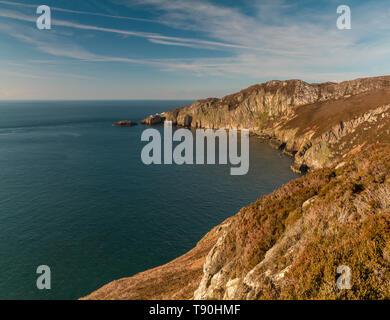 Gogarth Bay, Anglesey, Pays de Galles, lumière du soir Banque D'Images