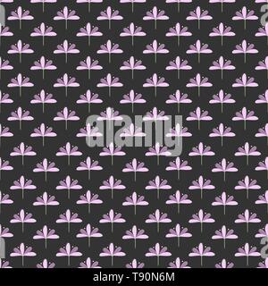 Modèle logique : répétant Lila und fleurs violettes sur fond sombre. Illustration de Vecteur