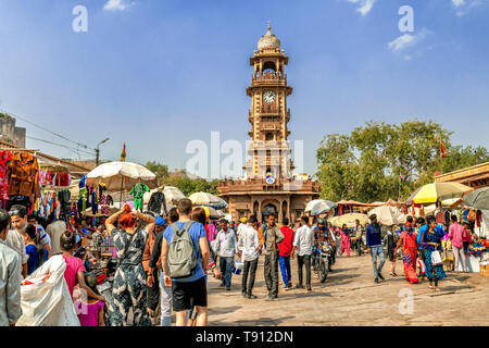 Jodhpur, Inde - le 14 octobre 2018 : Sardar market place à Jodhpur, Rajasthan, Inde. Banque D'Images