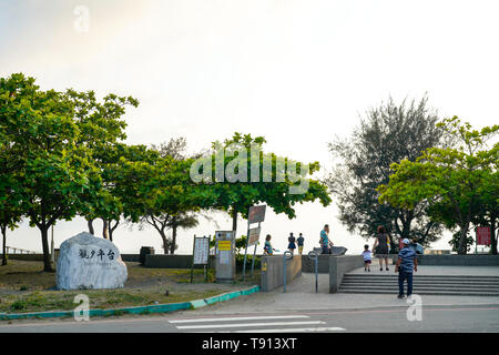 Coucher du soleil, une plate-forme de sites pittoresques et de Tainan, Taiwan. Banque D'Images