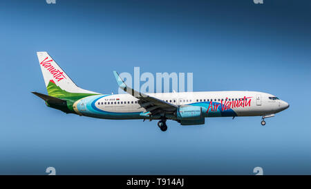 Air Vanuatu Boeing 737-8SH YJ-AV8 à AKL airport,NZ Banque D'Images