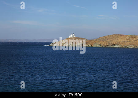 L'île de Kéa Grèce Agios Nikolaos Lighthouse Banque D'Images