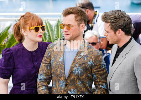 Cannes, France. 16 mai, 2019. Taron Egerton, Richard Madden et Bryce Dallas Howard pose à un photocall pour Rocketman le jeudi 16 mai 2019 au 72e Festival de Cannes, Palais des Festivals, Cannes. Sur la photo : Taron Egerton, Richard Madden, Bryce Dallas Howard. Photo par : Julie Edwards/Alamy Live News Banque D'Images