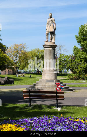 Gravesend, Kent, UK. La statue du général Gordon dans le Fort Gardens Gravesend. Banque D'Images