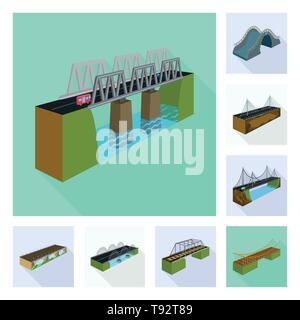 Bridge,modernes,montage,piétonne,rock,des,mobile,rail,mer,rivière,metal,construction,train,long,stream,cable,béton,ferroviaire,déménagement, lift, assemblé, pendaison,brique,fer,autoroute,banque,colonnes,mains courantes,design,connexion,ponts,côté,architecture,vue,vue,passage,structure,set,icône,,illustration,collection,isolé,graphique,élément signe,télévision,ombre,vecteurs vecteur , Illustration de Vecteur