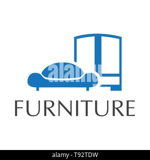Logo vector boutique pour la vente de meubles, canapé Illustration de Vecteur
