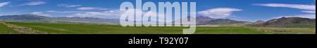 Logan et Tremonton Valley vue sur le paysage de l'autoroute 30, y compris pass Fielding, Beaverdam, Riverside et Collinston communes, par l'Utah State Universi Banque D'Images