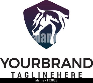 Tête de cheval logo design concept vecteur modèle Illustration de Vecteur