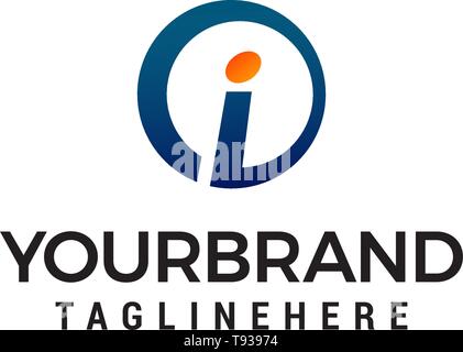 Lettre i concept design de logo template vector Illustration de Vecteur