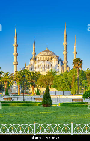 La Mosquée Bleue, la Mosquée Sultan Ahmed, UNESCO World Heritage Site, Istanbul, Turquie Banque D'Images