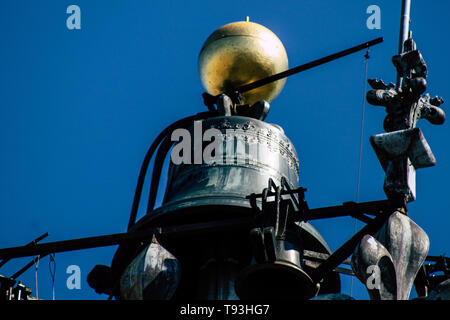 Reims France 15 Mai, 2019 Vue de l'extérieur façade de la cathédrale Notre-Dame de Reims Cathédrale depuis la terrasse sur le toit Banque D'Images
