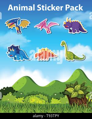 Ensemble de caractère dinosaure illustration Illustration de Vecteur