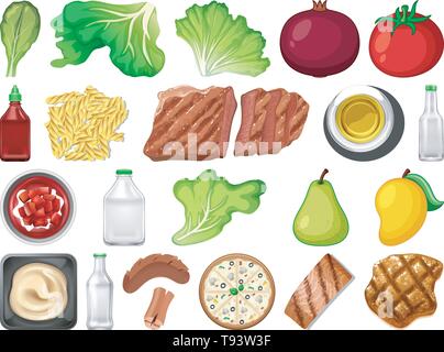 Ensemble d'illustration de l'élément de l'alimentation Illustration de Vecteur