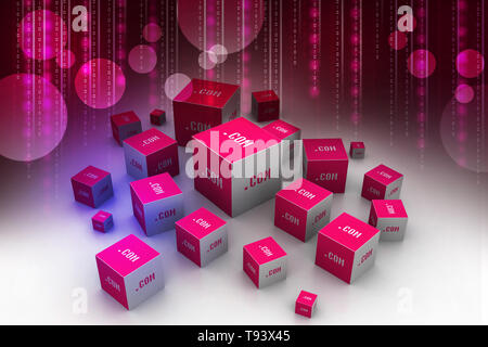 Dot Com domain en cubes Banque D'Images