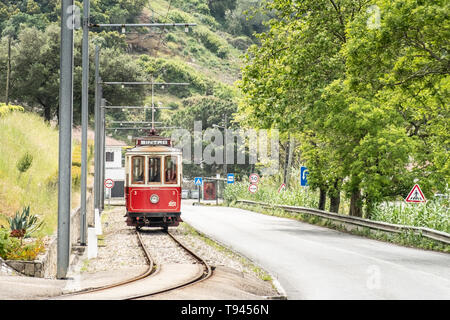 Tramway historique de Sintra Sintra dans salon, Portugal. Banque D'Images