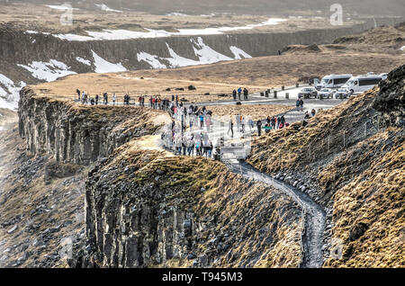 L'Islande, Gullfoss, le 27 février 2019 : Banque D'Images