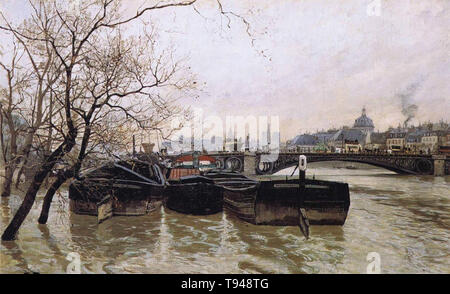 Frits Thaulow - inondations seine 1893 Banque D'Images