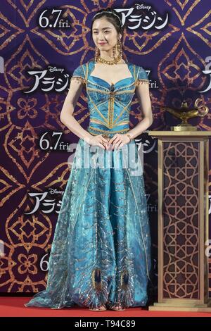 16 mai 2019 - Tokyo, Japon - actrice japonaise Haruka Kinoshita pose pour les caméras au cours de la Japan première pour le film Aladdin à Yebisu Garden Place. Le film sortira au Japon le 7 juin. (Crédit Image : © Rodrigo Reyes Marin/Zuma sur le fil) Banque D'Images