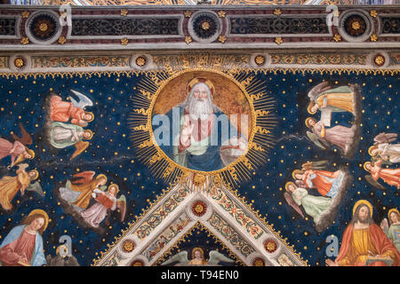 Milan, Italie : à l'intérieur de San Maurizio al Monastero Maggiore, une église 1518 connu comme la Chapelle Sixtine de Milan, détails de la voûte dans le Hall des moniales Banque D'Images