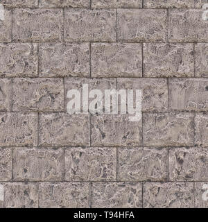 Un fragment des murs de la chambre sont recouverts de carreaux de céramique qui imitent la pierre naturelle. Banque D'Images