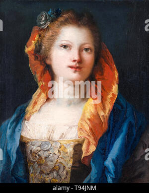 Giovanni Domenico Tiepolo, Portrait d'une femme, la peinture c. 1762 Banque D'Images