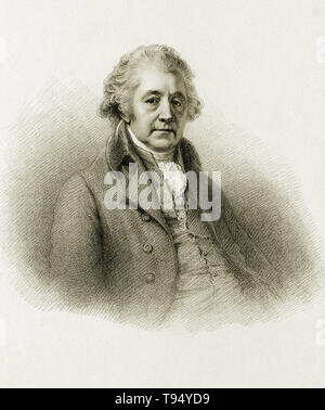 Matthew Boulton. Gravure crépi par A. Cardon, 1812, après W. Evans après Beechey Sir W., 1799. Boulton (3 septembre 1728 - 17 août 1809) était un fabricant et partenaire d'affaires de l'ingénieur écossais James Watt. Il était le fils d'un fabricant de petits Birmingham metal products qui est mort quand Boulton était 31. Il a dirigé et développé l'entreprise, a adopté les techniques les plus récentes et de la plaque en argent, or moulu et d'autres arts décoratifs. Banque D'Images