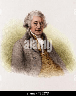 Matthew Boulton. Gravure crépi par A. Cardon, 1812, après W. Evans après Beechey Sir W., 1799. Boulton (3 septembre 1728 - 17 août 1809) était un fabricant et partenaire d'affaires de l'ingénieur écossais James Watt. Il était le fils d'un fabricant de petits Birmingham metal products qui est mort quand Boulton était 31. Il a dirigé et développé l'entreprise, a adopté les techniques les plus récentes et de la plaque en argent, or moulu et d'autres arts décoratifs. Banque D'Images