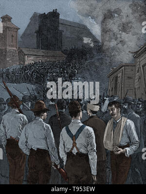 La grève de Homestead était un lock-out et de grève industrielle qui a débuté le 30 juin 1892, qui ont abouti à une bataille entre les grévistes et les agents de sécurité privée le 6 juillet 1892. La bataille a été le deuxième plus grand et l'un des plus graves conflits dans l'histoire américaine du travail deuxième seulement à la bataille de Blair Mountain. Banque D'Images