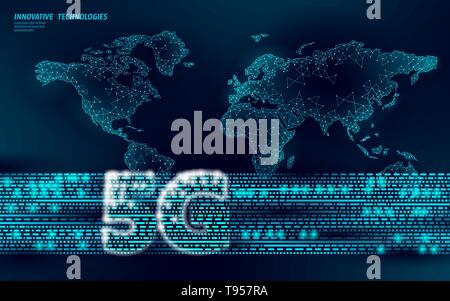 Carte du monde 5G internet web l'émetteur de l'information de connexion. Haut débit mobile cellulaire de l'antenne radio. L'échange de données vector illustration Illustration de Vecteur