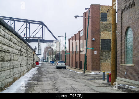 Scène industrielle dans le quartier de ville de l'Ouest Banque D'Images