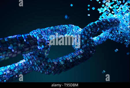 Blockchain technologie concept. 3D illustration Banque D'Images