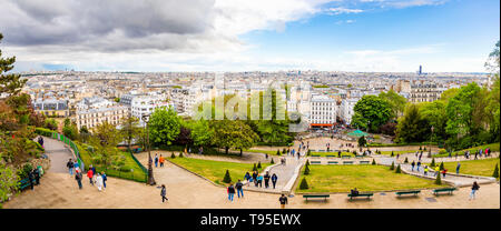 Paris, France - 24.04.2019 : Belle Vue aérienne de Paris, du Sacré Cœur, Paris, France Banque D'Images