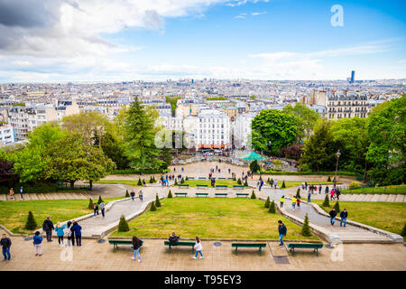 Paris, France - 24.04.2019 : Belle Vue aérienne de Paris, du Sacré Cœur, Paris, France Banque D'Images