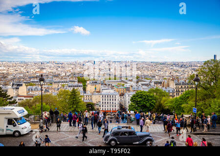 Paris, France - 24.04.2019 : Belle Vue aérienne de Paris, du Sacré Cœur, Paris, France Banque D'Images