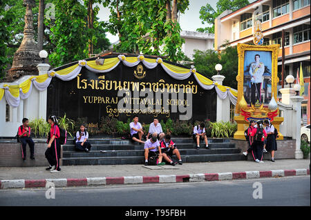 Phra Pokklao Yupparaj Wittayalai School Road Chiang Mai Thaïlande Banque D'Images