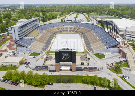 West Lafayette, Indiana, USA. 16 mai, 2019. 16 mai 2019 - West Lafayette, Indiana, USA : Vues aériennes de RossÃ¢â€'Ade Stadium West Lafayette, Indiana, sur le campus de l'Université de Purdue. C'est l'home domaine de Purdue Boilermakers football. (Crédit Image : © Walter G Arce Sr meule Medi/ASP) Banque D'Images