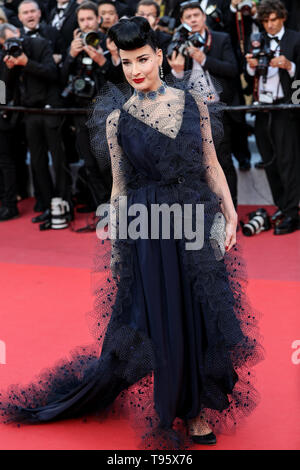 Cannes, France. 16 mai, 2019. CANNES - le 16 mai : Dita von Teese arrive à la première de ' ' ROCKETMAN au cours de la 2019 Festival du Film de Cannes le 16 mai 2019 au Palais des Festivals à Cannes, France. (Photo par Lyvans Boolaky/imageSPACE) Credit : Imagespace/Alamy Live News Banque D'Images