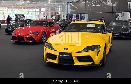 Tokyo, Japon. 17 mai, 2019. La cinquième génération de Toyota Supra fait ses débuts à nouveau à Tokyo le vendredi, Mai 17, 2019, après 17 ans d'absence. Le partenariat avec BMW, le modèle 2020 partage la même plate-forme de base, comme la nouvelle BMW Z4. Credit : Natsuki Sakai/AFLO/Alamy Live News Banque D'Images