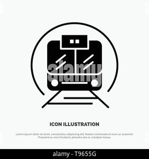 Train à grande vitesse, Transport, train, Solid Black Icône glyphe Illustration de Vecteur