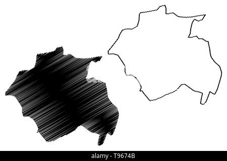 La province de Constantine (Provinces de l'Algérie, la République démocratique populaire lao de l'Algérie) map vector illustration gribouillage, croquis Constantine site Illustration de Vecteur