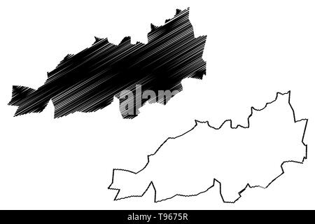 Province de Blida (Provinces de l'Algérie, la République démocratique populaire lao de l'Algérie) map vector illustration gribouillage, croquis Blida site Illustration de Vecteur