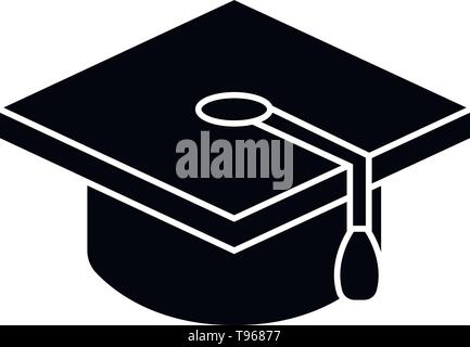 Ce vecteur image montre une graduation cap icône dans le style des glyphes. Il est isolé sur un fond blanc. Illustration de Vecteur