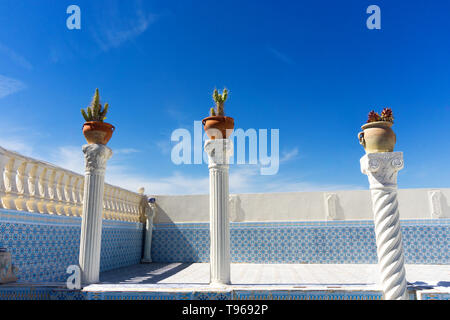 Terrasse de chambre à Kairouan, Tunisie. Banque D'Images