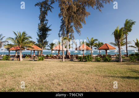 Jardin de l'hôtel Ninh Chu Resort de Phan Rang, Ninh Thuan, Vietnam Banque D'Images